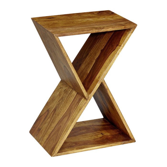 WOHNLING Beistelltisch rechteckig Massivholz braun 43,0 x 30,0 x 60,0 cm, 1 St.
