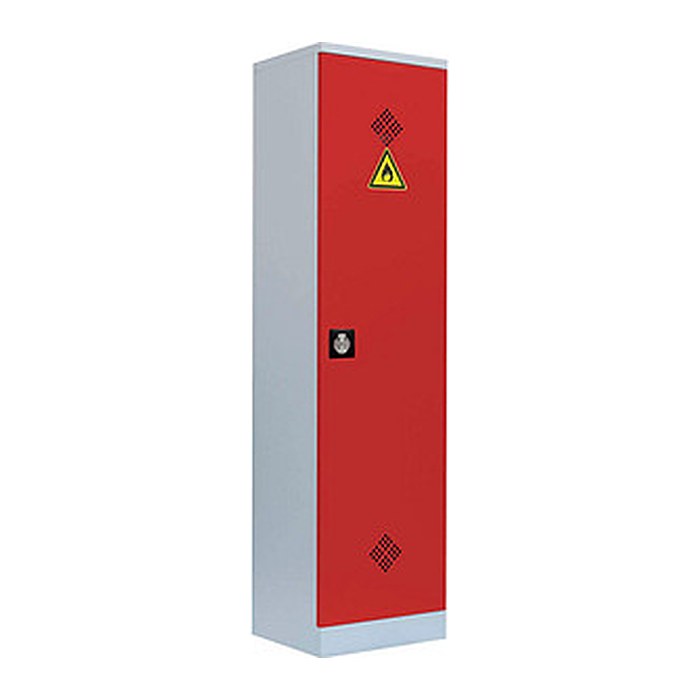 LÜLLMANN Umweltschrank 566244 feuerrot, lichtgrau 4 Fachböden 50,0 x 42,2 x 195,0 cm, aufgebaut, 1 St.