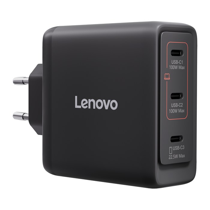 Lenovo 100w Mulit-Port USB-C GaN Charger Black EU