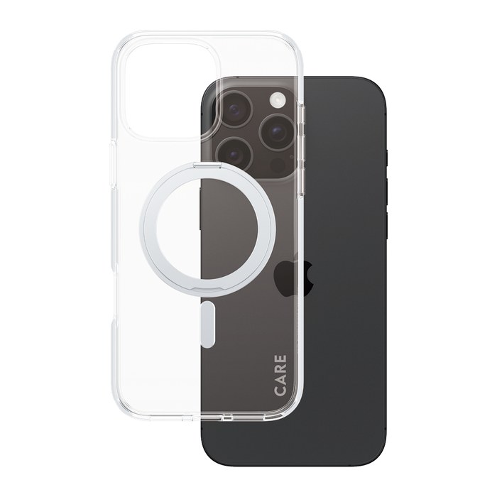CARE by PanzerGlass® KICKSTAND Handy-Cover für Apple iPhone 16 Pro Max silber