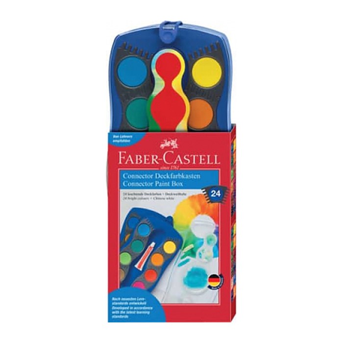 FABER-CASTELL Connector blau 24 Wasserfarbkasten 24 Farben