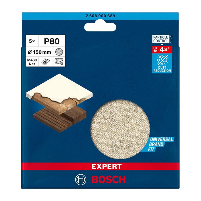 BOSCH EXPERT M480 Net Best for Wood and Paint Schleifblätter 80, 5 St.