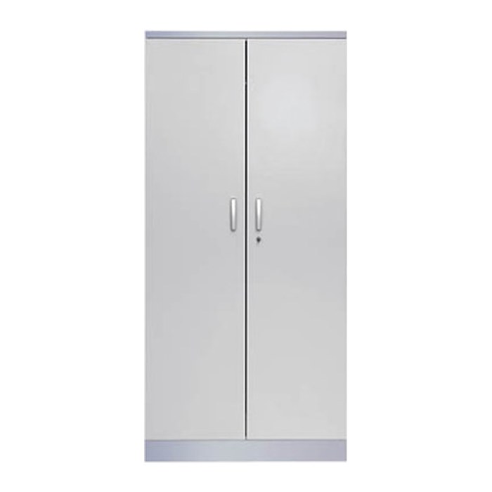 Gürkan Stahlschrank 100123 lichtgrau, weißaluminium 4 Fachböden 92,0 x 42,0 x 195,0 cm, aufgebaut, 1 St.
