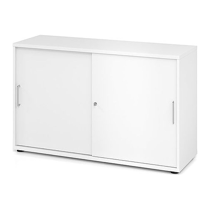HAMMERBACHER Schiebetürenschrank, V1752S/W/W/RE weiß 1 Fachboden 120,0 x 40,0 x 74,8 cm