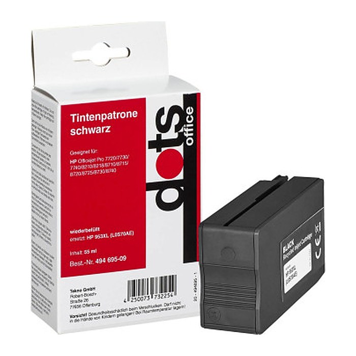 dots schwarz Druckerpatrone kompatibel zu HP 953XL (L0S70AE)