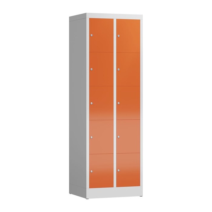 ClassiX Schließfachschrank feuerrot, lichtgrau X-520524, 10 Schließfächer 59,0 x 50,0 x 180,0 cm
