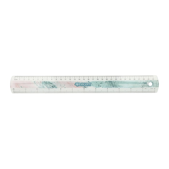 WESTCOTT Lineal Trendsetter 30,0 cm, rosa-türkis