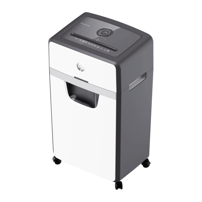 HP OneShred 16MC Aktenvernichter mit Partikelschnitt P-5, 2 x 15 mm, bis 16 Blatt, weiß