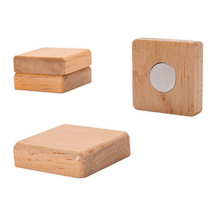 SIGEL Magnete braun, Holz 3,3 x 3,3 x 0,9 cm, 4 St.