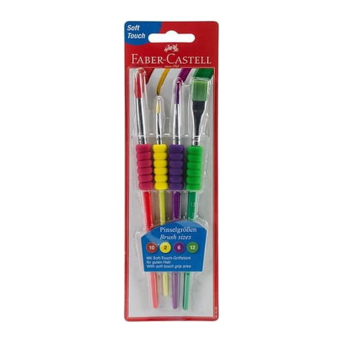 FABER-CASTELL Bunt Pinsel-Set Größe 2, 6, 10, 12, 4-teilig