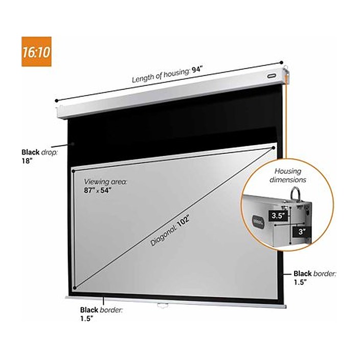 celexon Rolloleinwand Professional Plus 16:10, 220 x 137 cm Projektionsfläche