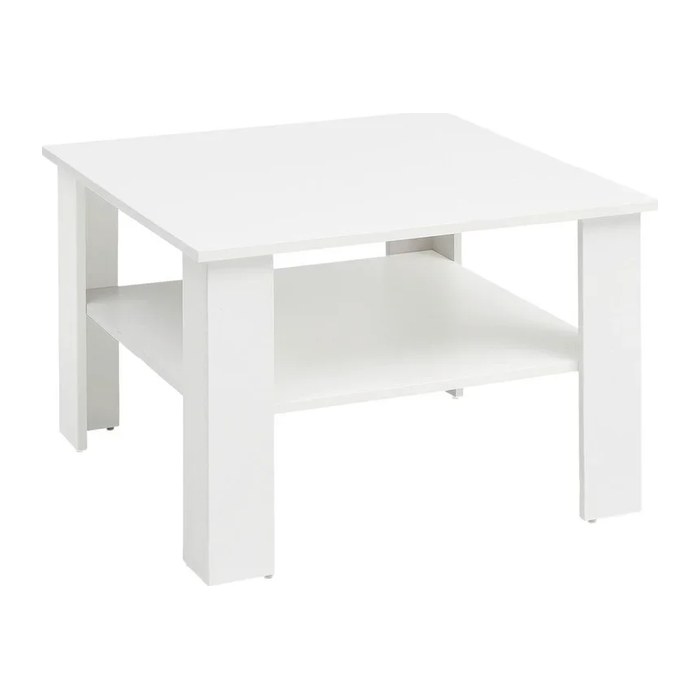 WOHNLING Couchtisch quadratisch Spanplatte weiß 60,0 x 60,0 x 42,0 cm, 1 St.