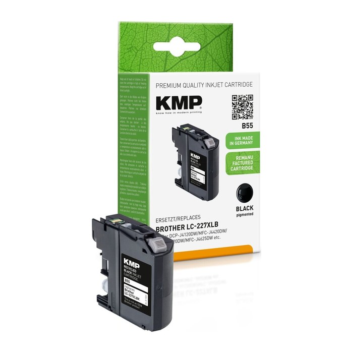 KMP B55 schwarz Druckerpatrone kompatibel zu brother LC-227XL BK