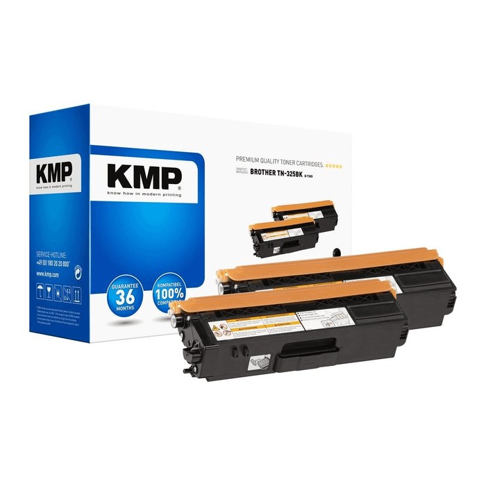 KMP B-T38D  schwarz Toner kompatibel zu brother TN325BK, 2er-Set