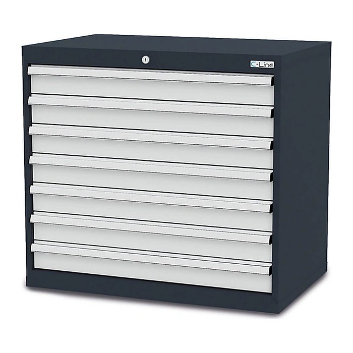 Simplaflex® Systemeinrichter C-Line Schubladenschrank anthrazit 7 Schubladen 90,0 x 57,5 x 82,0 cm, 1 St.