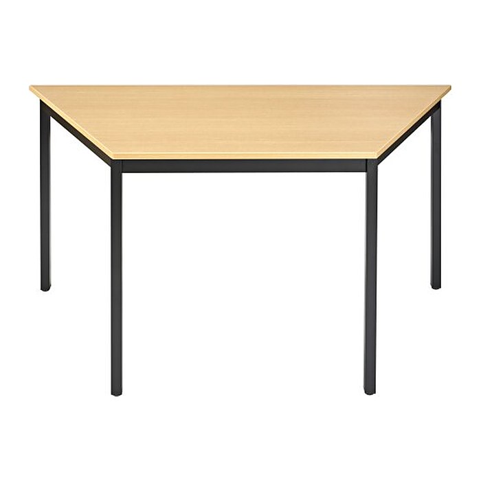 SODEMATUB Mehrzwecktisch buche, schwarz halbrund, Vierkantrohr schwarz, 140,0 x 70,0 x 74,0 cm