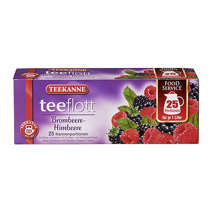 TEEKANNE teeflott Brombeere-Himbeere Tee 25 Portionen