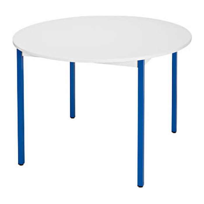 SODEMATUB Mehrzwecktisch lichtgrau, blau rund, Vierkantrohr blau, 110,0 x 110,0 x 74,0 cm