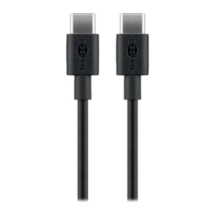 goobay USB C 2.0 Kabel 1,0 m schwarz, 1 St.
