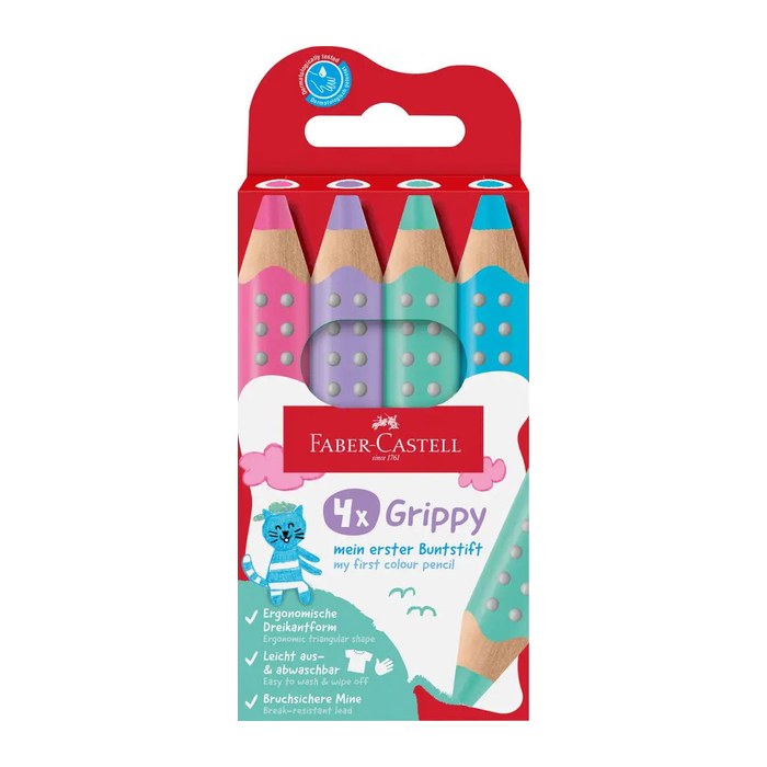 FABER-CASTELL Grippy Buntstifte farbsortiert, 4 St.