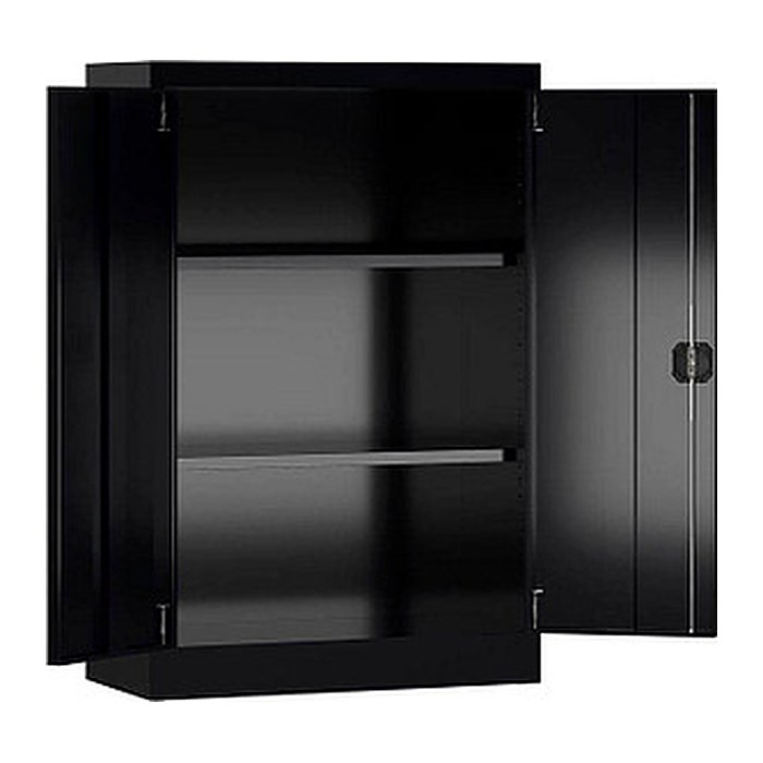 ClassiX Stahlschrank X-530299 tiefschwarz 2 Fachböden 80,0 x 38,0 x 120,0 cm, aufgebaut, 1 St.