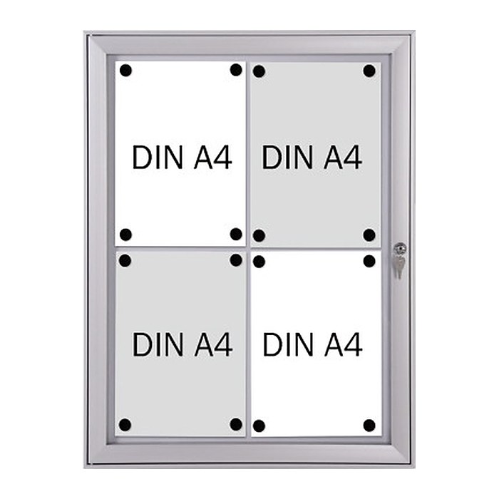 FRANKEN Schaukasten Security silber 4x DIN A4 52,1 x 2,3 x 69,6 cm, 1 St.