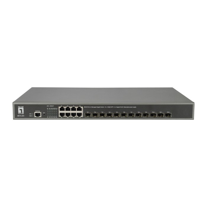 LevelOne Switch 8xGE/12x10GSFP+ 19" Managed L3