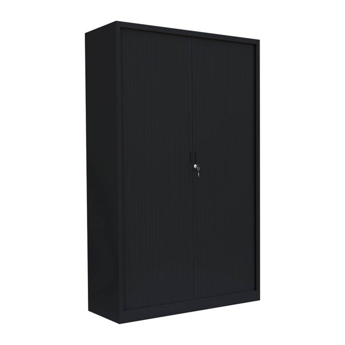 LÜLLMANN Schiebetürenschrank, 555169 tiefschwarz 4 Fachböden 120,0 x 45,7 x 195,0 cm