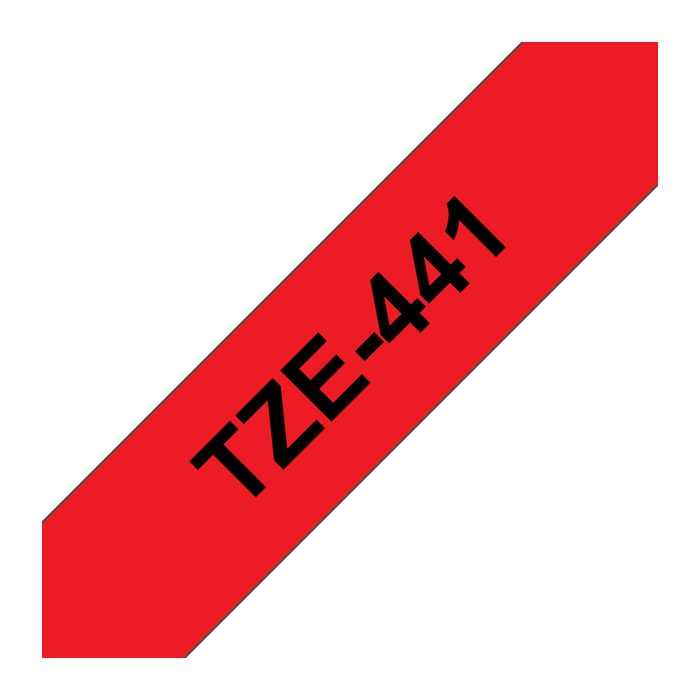 brother Schriftband TZe-441 TZE441, 18 mm, schwarz auf rot, 1 St.