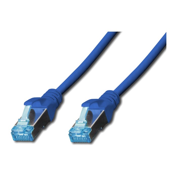 DIGITUS Patchkabel RJ45 SF/UTP Cat5e 0.50m blau Hebelschutz Polybeutel
