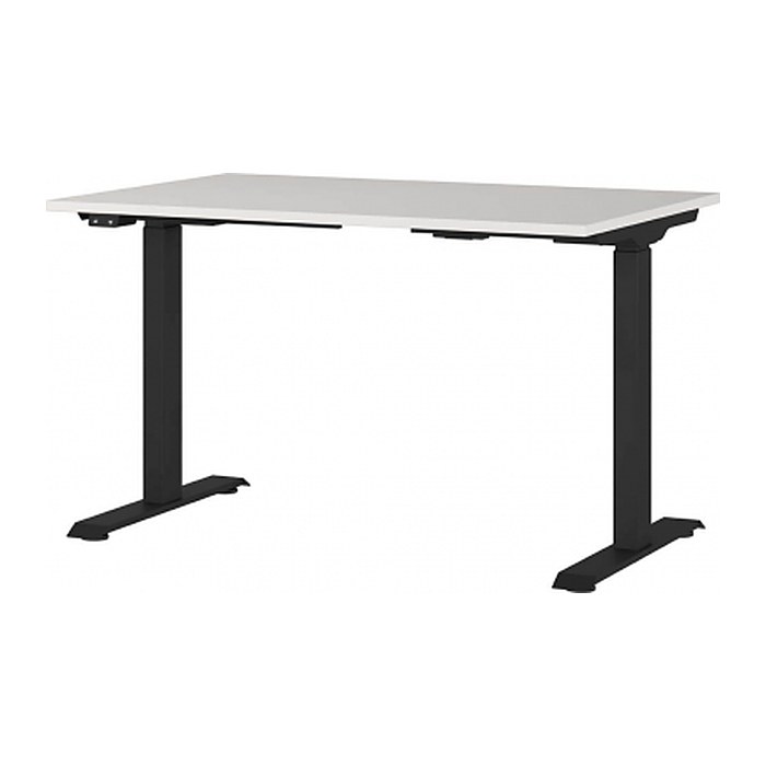 GERMANIA JET höhenverstellbarer Schreibtisch lichtgrau rechteckig, T-Fuß-Gestell schwarz 120,0 x 80,0 cm