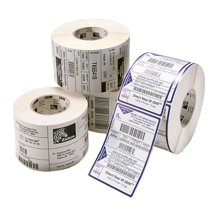 ZEBRA Etikettenrollen für Etikettendrucker 3006322 weiß, 102,0 x 152,0 mm, 12 x 475 Etiketten