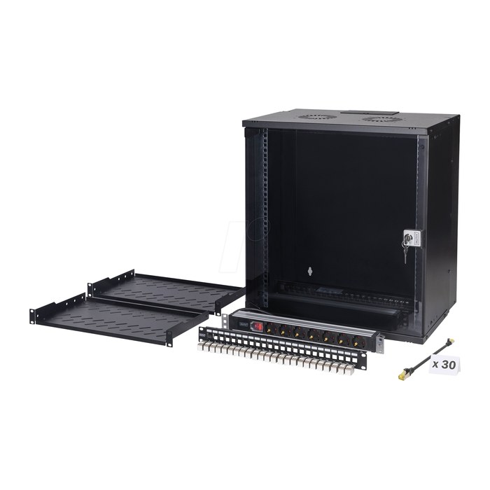 DIGITUS Netzwerk-Set 483 mm (19") - 12HE, 540x400 mm (BxT)sw