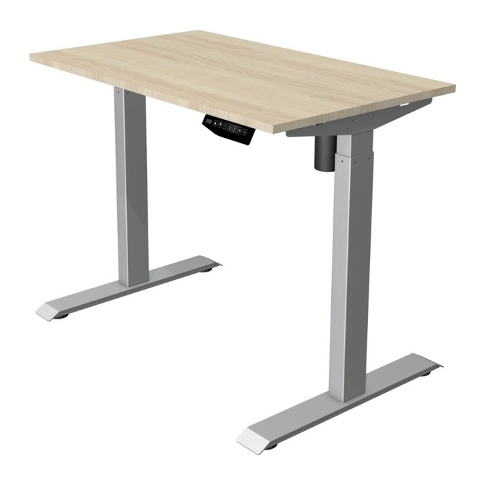 Kerkmann Move 1 elektrisch höhenverstellbarer Schreibtisch ahorn rechteckig, T-Fuß-Gestell silber 100,0 x 60,0 cm