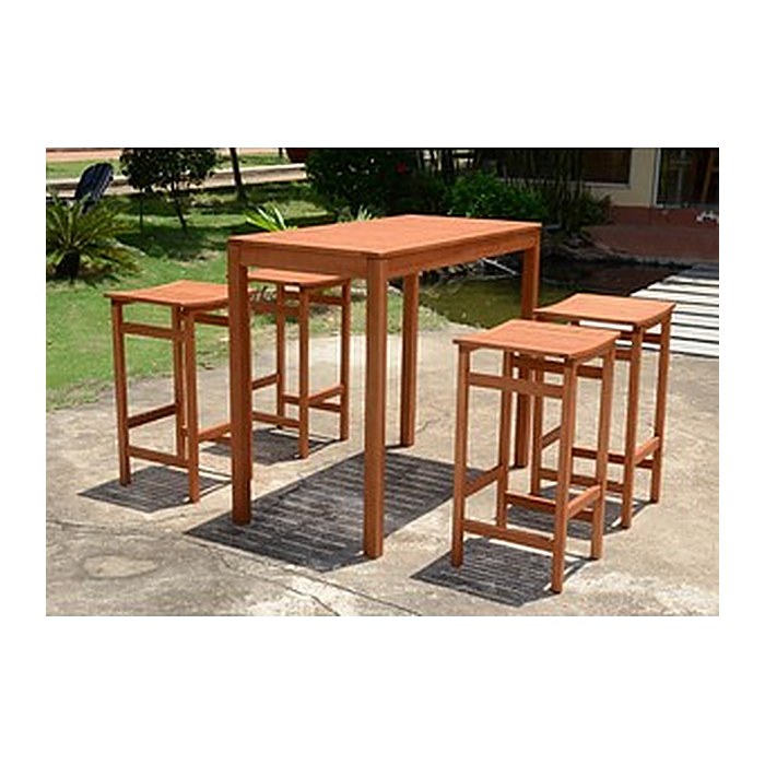 Garden Pleasure Sitzgruppe Palmdale, braun Holz, 5-teilig