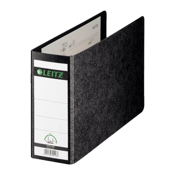 LEITZ 1076 Ordner schwarz marmoriert Karton 8,0 cm DIN A5 quer, 1 St.