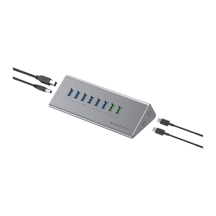 CONCEPTRONIC10-Port Hub USB-A3.0/-C Adap.->6xA3.0+m.Netz. gr