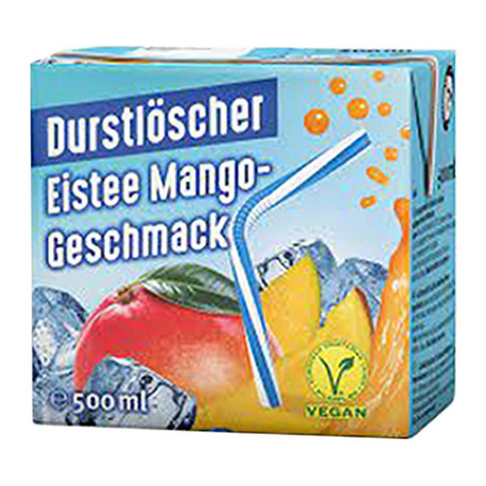 DURSTLÖSCHER Eistee Mango Fruchtsaftgetränk 12x 0,5 l