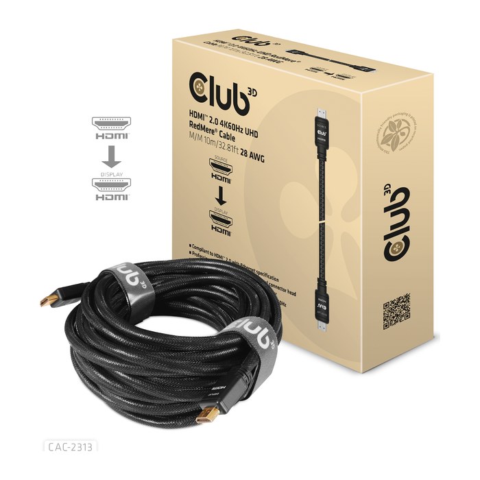Club3D HDMI-Kabel A -> A 2.0 RedMere 4K60Hz UHD 10 Meter retail