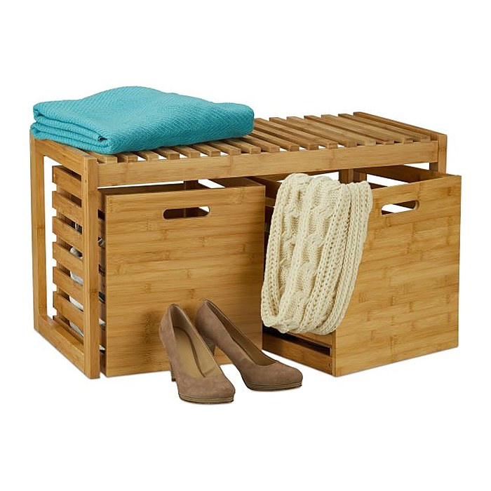 relaxdays Schuhbank 10024979_0 braun Holz 80,0 cm