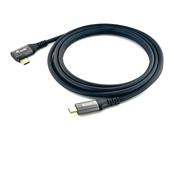 Equip Kabel USB-C2.0->C 90° PD100W St/St 2.00m schwarz