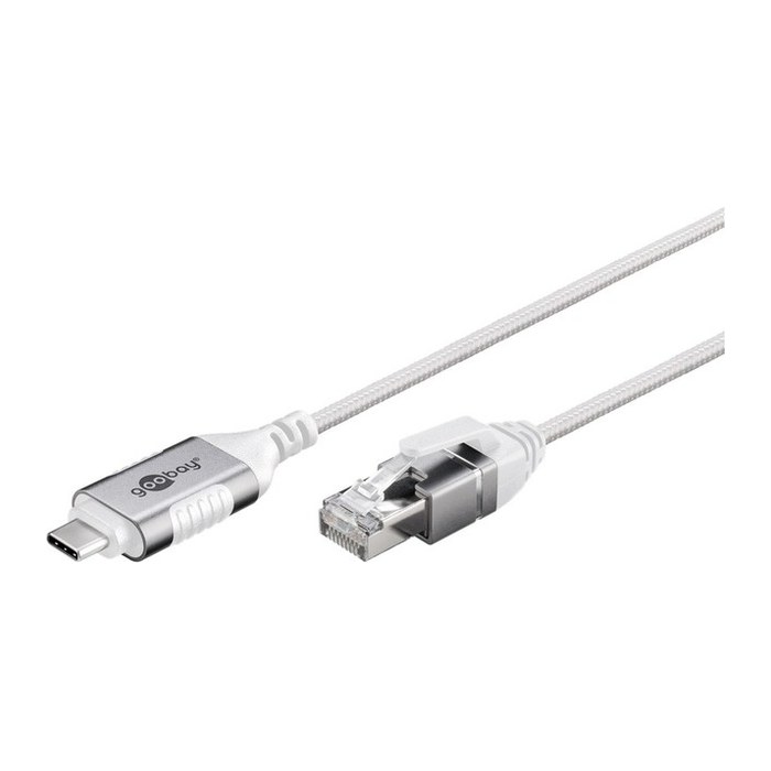 goobay USB-C 3.1/RJ45 Kabel 2,0 m weiß, 1 St.
