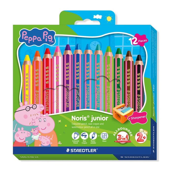 STAEDTLER Noris junior Peppa Pig Edition Buntstifte farbsortiert, 12 St.