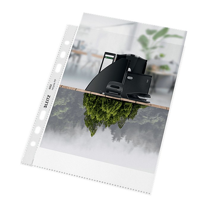 LEITZ Prospekthüllen recycle 4002 DIN A5 transparent genarbt 0,10 mm, 25 St.
