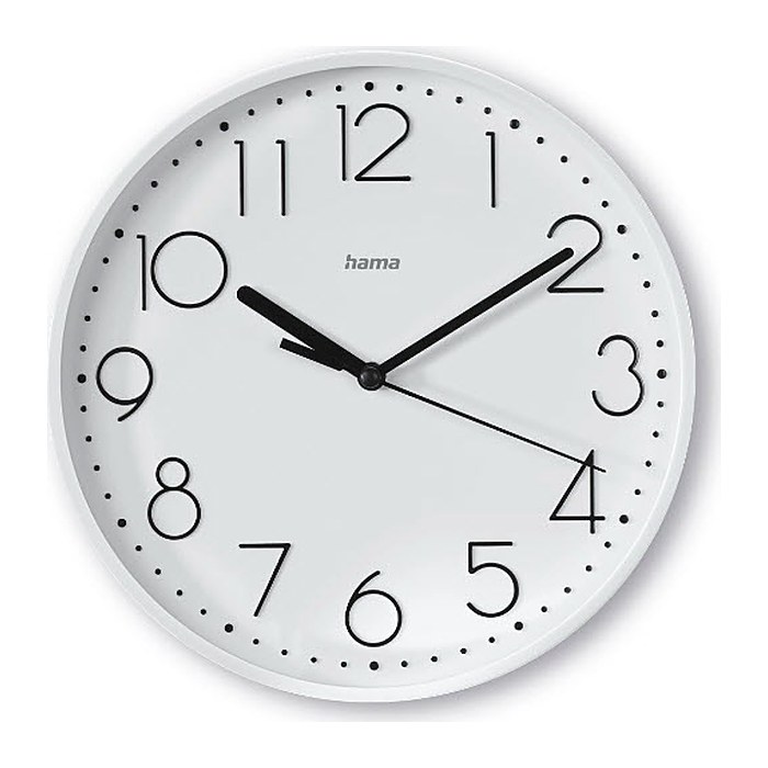 hama Wanduhr Salina weiß Kunststoff, Ø 22,0 cm