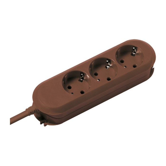 BACHMANN SMART 3-fach Steckdosenleiste 3,0 m braun