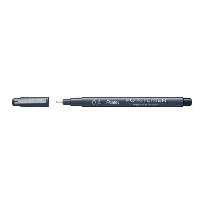 Pentel Pointliner Fineliner schwarz 0,4 mm, 1 St.