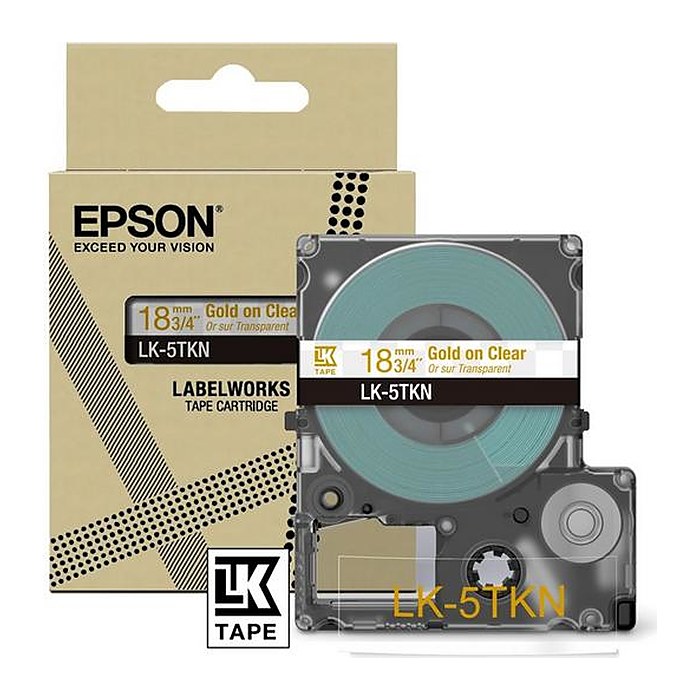 EPSON Schriftband LK LK-5TKN C53S672097, 18 mm, gold auf transparent, 1 St.