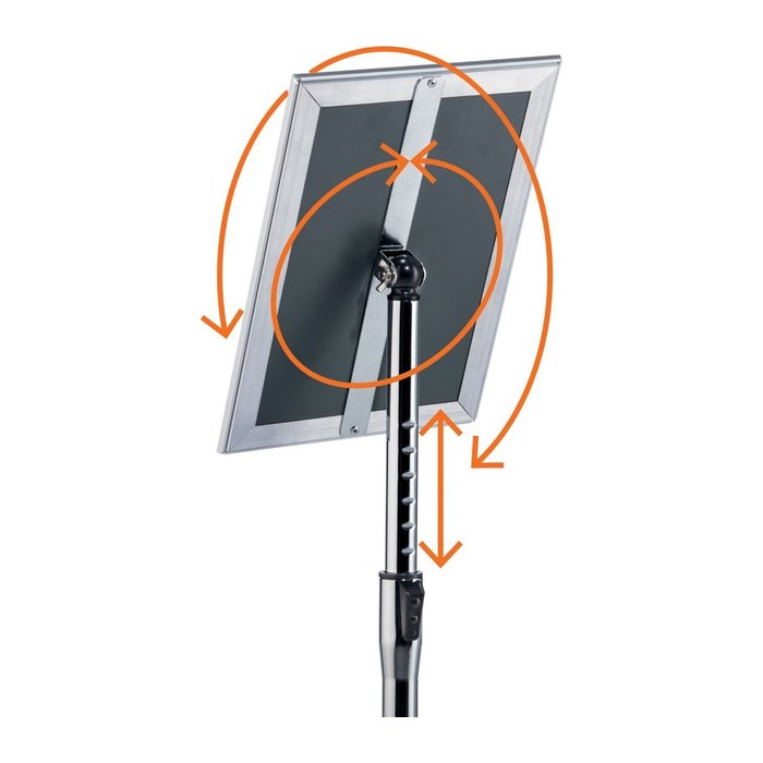 DURABLE Infoständer silber DIN A4 25,0 x 25,0 x 77,0 - 120,5 cm, 1 St.