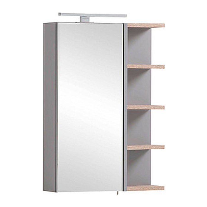 MÖBELPARTNER Spiegelschrank Lugo 157387 platingrau, wildeiche 49,7 x 16,0 x 74,4 cm